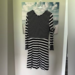 Size 4 Black and White Stripped Dress